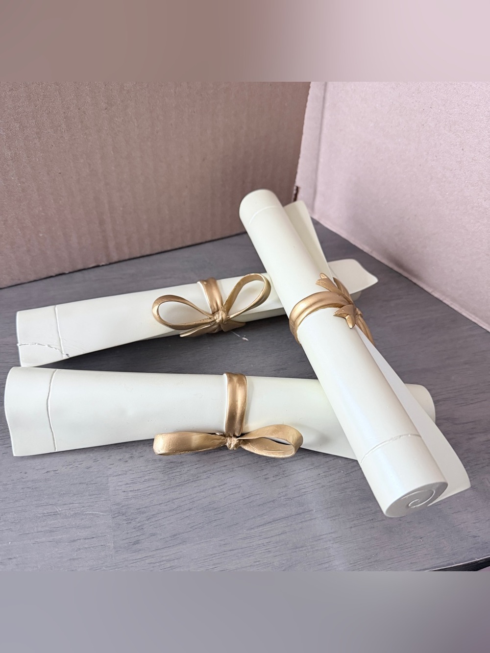 Document/Diploma Ceramic display holder with Gold Bow